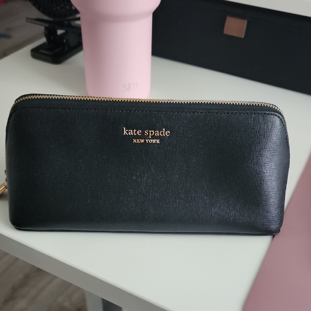 Kate Spade Black Cosmetic Bag Sleek Design
